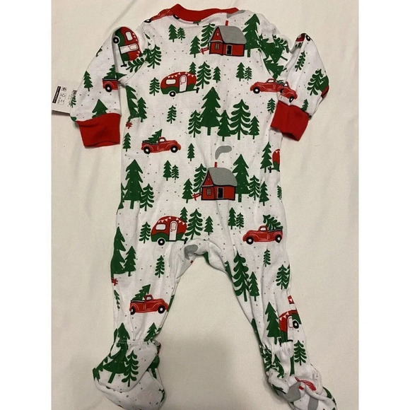 Holiday Time Unisex 1 Piece Sleep & Play 0-3M Trees Campers Cabins one piece - Picture 7 of 9